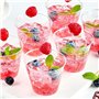 Sporgo Lot de 50 verres à dessert avec couvercle : bols à dessert en plastique 200 ml avec 50 cuillères à soupe et 50 couvercles