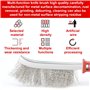 Lot de 4 Brosses Métalliques: HOMURY Brosse Inox avec Poignée en Plastique, Brosses Manuelles à Main Ergonomiques, pour Décapage