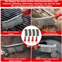 Lot de 4 Brosses Métalliques: HOMURY Brosse Inox avec Poignée en Plastique, Brosses Manuelles à Main Ergonomiques, pour Décapage
