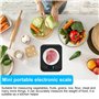 Nizirioo - Balance de cuisine numérique rechargeable par USB - 10 kg/1 g - Avec écran LED et fonction tare - Pour la pâtisserie 