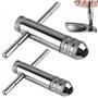 BAIFULAI Lot de 2 clés à cliquet avec poignée en T - Porte-outils avec poignée coulissante pour taraud - Réglable - En forme de