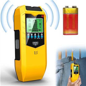 Détecteur de fils 5 en 1 - Scanner mural - Avec écran LCD et alarme sonore - Pour trouver des lignes électriques