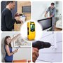 Détecteur de fils 5 en 1 - Scanner mural - Avec écran LCD et alarme sonore - Pour trouver des lignes électriques, des poutres en