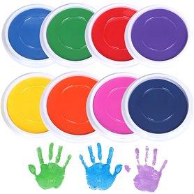 Jlnmmn Tampons Encreur 8 Couleurs Tampon Encreur Couleurs Tampons Encreurs pour Enfants Encre Tampon Couleur Utiliser pour Peint