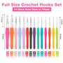 14 Pièces Ensemble de Tricot Avec Poignées En Caoutchouc Ergonomiques Extra Longues - Kit Pour