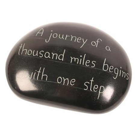 Un Voyage de Mille Miles Commence avec une étape – inspirants sentiment Message Presse-papier en cristal – sculpté à la main pi
