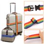 TNOMSNO 4PCS Sangles pour Bagage, Sangle Valise avec Boucle 4 étiquette de Bagage, Sangle Valise pour Voyager afin D'Identifier 