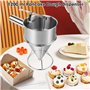 TNOMSNO Entonnoir a Piston, 1200ML Entonnoir de Cuisson en Acier Inoxydable Entonnoir a Piston avec Support Entonnoir a Piston a