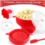 TNOMSNO Pop Corn Micro Ondes, Pliable Machine à Popcorn Bol à Pop-Corn avec Couvercle et Spatule en Silicone, Pop Corn Micro Ond