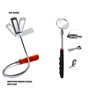 Lelukee 5 Miroir d'inspection Flexible télescopique avec Lampe de Poche LED,y Compris la Barre d'enregistrement magnétique.Miroi