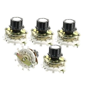 sourcing map 6mm Moulé Arbre 12Broche 1-Pole 11-Position Select Rotatif Interrupteur 5 Pcs
