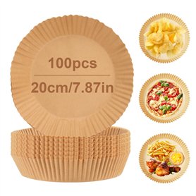 talifoca - Papier sulfurisé antiadhésif - Lot de 100 feuilles - 20 cm - Pour friteuse à air chaud