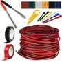 18awg câble d'extension fil rouge noir 2 broches parallèle longueur de fil 66pi cordon toronné cuivre étamé 3528 5050 pour bande