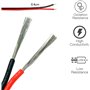 18awg câble d'extension fil rouge noir 2 broches parallèle longueur de fil 66pi cordon toronné cuivre étamé 3528 5050 pour bande