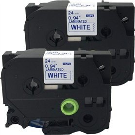 NEOUZA 2PK Compatible avec Brother P-Touch TZe TZ Ruban d'étiquettes laminé 24 mm x 8 m (TZe-253 Bleu sur blanc)