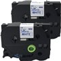 NEOUZA 2PK Compatible avec Brother P-Touch TZe TZ Ruban d'étiquettes laminé 24 mm x 8 m (TZe-253 Bleu sur blanc)