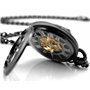 Infinite U Montre de Poche Mécanique pour Homme Garçon, Trèfle à Six Feuilles Chiffres Romains Squelette Creux Montre de Poche M