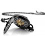 Infinite U Montre de Poche Mécanique pour Homme Garçon, Trèfle à Six Feuilles Chiffres Romains Squelette Creux Montre de Poche M