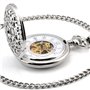 Infinite U Montre de Poche Mécanique pour Homme Femme, Toile d'Araignée Squelette Creux Acier Montre de Poche Mouvement Mécaniqu