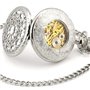 Infinite U Montre de Poche Mécanique pour Homme Femme, Toile d'Araignée Squelette Creux Acier Montre de Poche Mouvement Mécaniqu