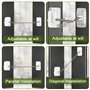 Lot de 2 verrous de fenêtre réglables pour fenêtre coulissante UPVC, sans perçage, pour la sécurité des enfants et des animaux d