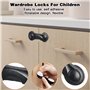 Lot de 10 verrous adhésifs en plastique pour armoires et tiroirs de réfrigérateur pour enfants et bébés - Pour meubles de cuisin
