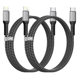 Câble USB C vers Lightning 2M 2Pack[Certifié MFi]