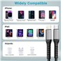 Câble USB C vers Lightning 2M 2Pack[Certifié MFi], Câble iPhone USB C Câble Chargeur iPhone Charge Rapide Nylon Cable Lightning 