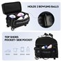 SOGUKOER Sac de bowling à roulettes pour 2 balles de bowling léger avec grand compartiment séparé pour chaussures et poche pour 