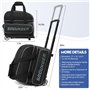 SOGUKOER Sac de bowling à roulettes pour 2 balles de bowling léger avec grand compartiment séparé pour chaussures et poche pour 