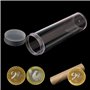 SimpleLife Tube de Rangement en Plastique Rond avec Capuchon à Visser pour pièces de Monnaie ou Capsules de 27 mm, 3 cm x 11 cm