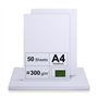 Lot de 50 feuilles de papier cartonné A4 - 300 g/m² - Papier épais pour imprimante - Blanc - Papier non imprimé pour travaux man