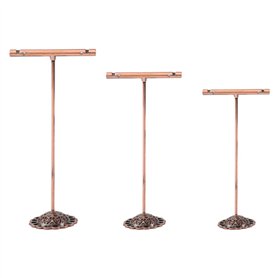Cabilock 3pcs / Set en Fer forgé T-Forme Boucles d'oreilles présentoir Titulaire Support à Bijoux Organisateur de Rack (cuivre)