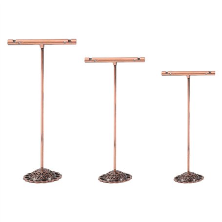 Cabilock 3pcs / Set en Fer forgé T-Forme Boucles d'oreilles présentoir Titulaire Support à Bijoux Organisateur de Rack (cuivre)