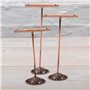 Cabilock 3pcs / Set en Fer forgé T-Forme Boucles d'oreilles présentoir Titulaire Support à Bijoux Organisateur de Rack (cuivre)
