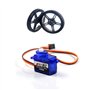 Geekstory Feetech FS90R Lot de 4 micro servomoteurs rotatifs à 360 degrés + roue de pneu RC pour Arduino Micro:bit