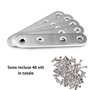 WENRENMK 10 pièces Pattes D'assemblage en Inox Sont, Plaque de Connexion de Réparation en Acier Inoxydable avec 40 vis de Réglag