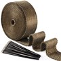 15M*50mm Ruban Isolant Thermique en Titanium Magma + 15 Attaches de Câble en Acier Inoxydable de Noir pour Tuyeau Collecteur Ech