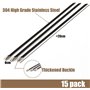 15M*50mm Ruban Isolant Thermique en Titanium Magma + 15 Attaches de Câble en Acier Inoxydable de Noir pour Tuyeau Collecteur Ech