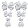 Lot de 6 barrettes à cheveux en nœud et 2 élastiques à nœud