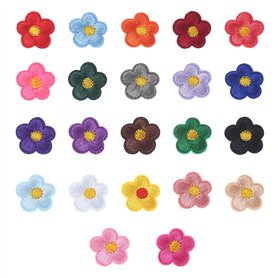 Lot de 22 patchs brodés en forme de tournesol