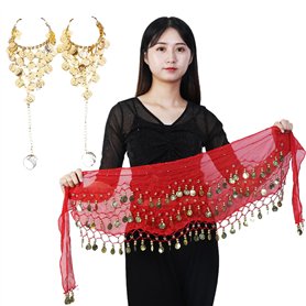 COACOM 1 chaîne de taille pour danse du ventre avec 2 bracelets