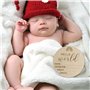YSJCHEBS 2 Pièces Bébé Souvenirs Hello World Logo Copeaux De Bois Nouveau-Né Lettre Tableau D'Affichage Bébé Douche Copeaux De B