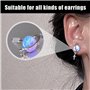 Lot de 200 paires de bouchons d'oreilles octogonaux en plastique transparent pour femme - Support de boucles d'oreilles en silic