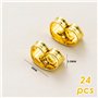Lot de 24 bouchons d'oreilles en métal doré pour boucles d'oreilles - Pièces de rechange pour boucles d'oreilles - Design papill