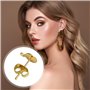 Lot de 24 bouchons d'oreilles en métal doré pour boucles d'oreilles - Pièces de rechange pour boucles d'oreilles - Design papill