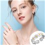 NyxSeat 1 bague en forme de marguerite avec 1 petite bague en forme de marguerite - Bijoux tendance pour femme - Bijoux fantaisi