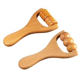 NyxSeat Lot de 2 rouleaux de massage manuel en bois - Pour le dos