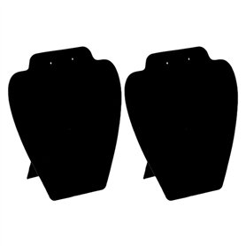 NyxSeat Lot de 2 présentoirs pour boucles d'oreilles et colliers - Tableau d'exposition floqué noir - Accessoires d'exposition d