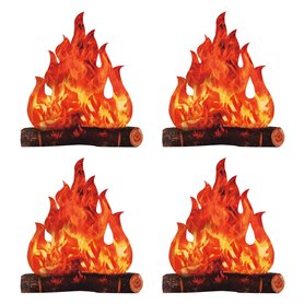 Lot de 4 décorations de fête flamme